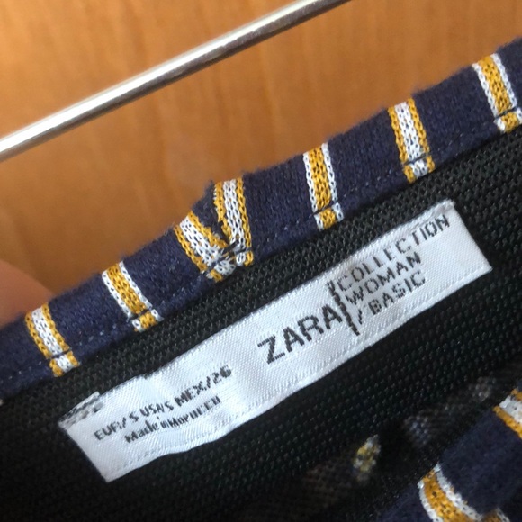 Zara Skirt! Navy with yellow and white strips! - Picture 3 of 3